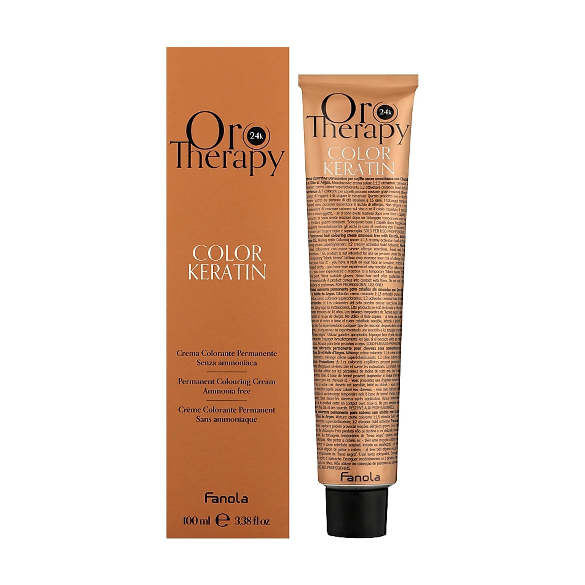 Безаміачна крем-фарба для волосся Fanola Oro Therapy Color Keratin Oro Puro 4.2 Chestnut Violet, 100 мл